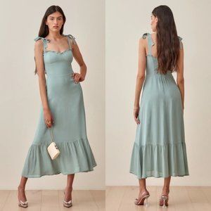 Reformation Nikita Dress in Celadon Midi